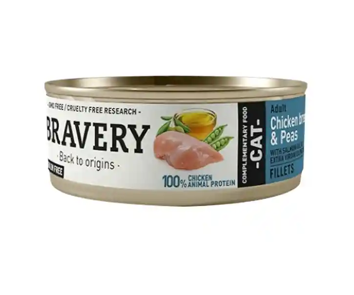 Bravery Alimento Húmedo Para Gato Pollo Guisantes