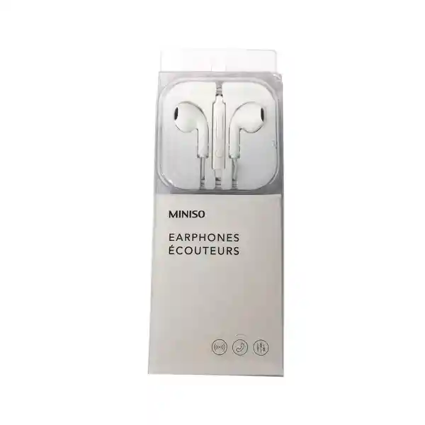 Miniso Audífonos de Cable Blanco Mod Hf 230