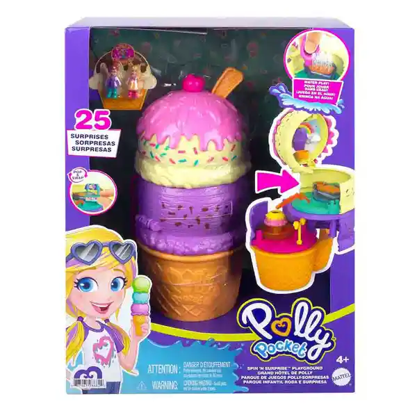 Polly Pocket Muñeca Mundos de Sorpresas Helado HFR00