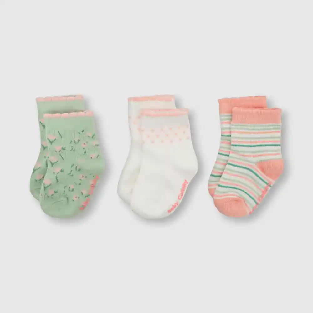 Pack Calcetines Deportivo Listado Niña Blanco 20/22