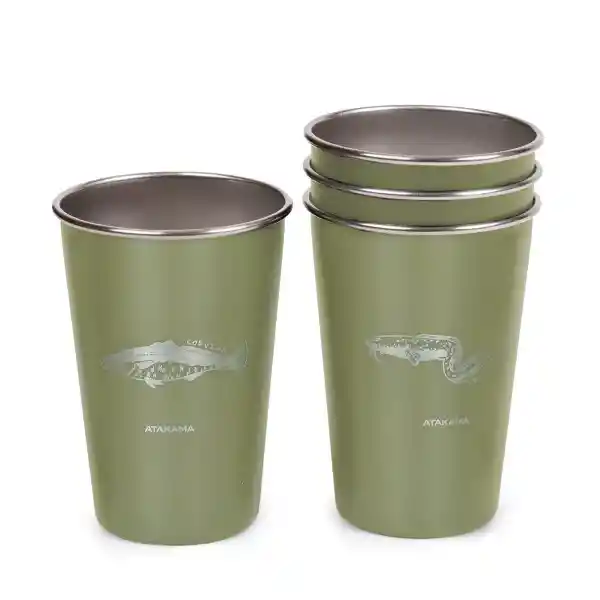 Set Vasos Acero Verde Peces Chilenos 480 mL Atakama Outdoor