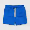 Bermuda Con Bolsillo De Bebé Niño Azul Talla 9/12m