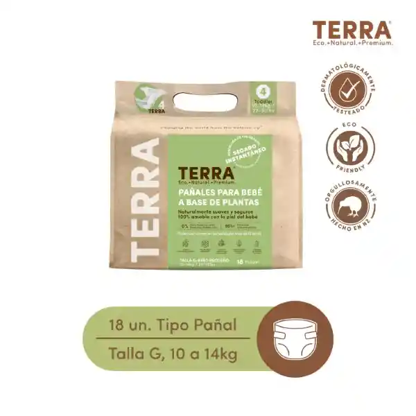 Terra Pañal Biodegradables Talla G