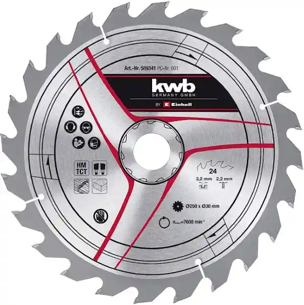 KWB Disco Sierra Circular 250 Mm X 30 Mm 24 Dientes