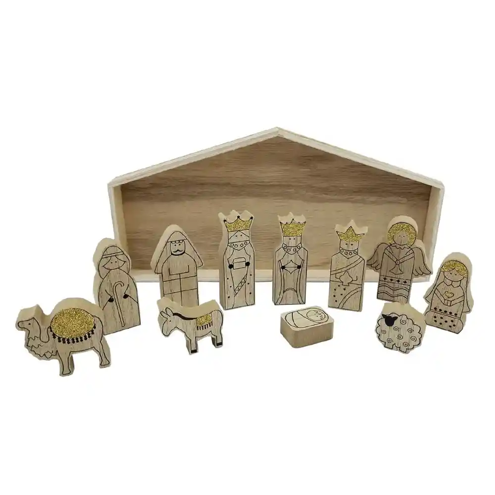 Pesebre Krea Infantil Madera Navidad