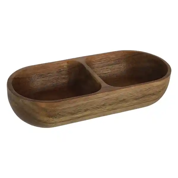 Bowl de Madera Con 2 Divisiones 22 x 9