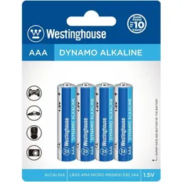 Westinghouse Pila Dinamo Alcalinas Aaa