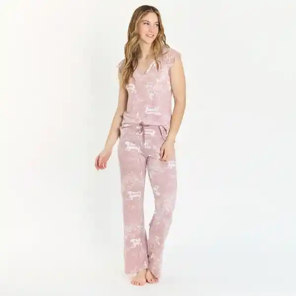 Pijama Dame Pantalón Largo Malva Talla S Bbz Barbizon