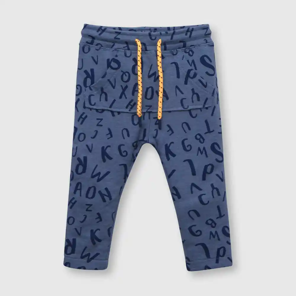 Pantalón Estampado De Bebé Niño Azul Talla 36m