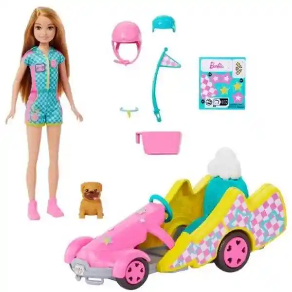 Barbie Set Vehículo Para Muñeca Stacie al Rescate Go-Kart HRM08