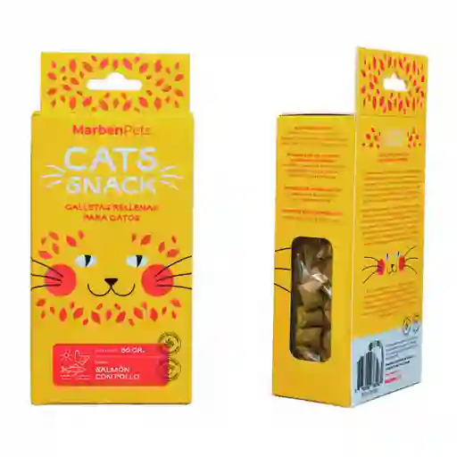 Marben Pets Snack para Gatos Galleta Rellena Sabor Salmón con Pollo