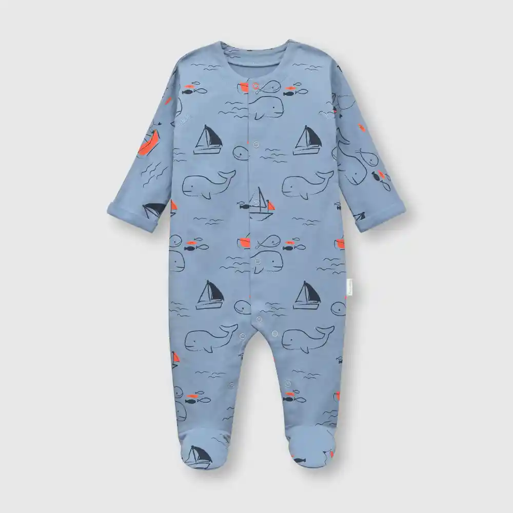 Body De Bebé Osito Velero Niño Azul Talla 6/9m