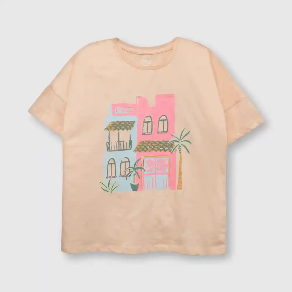 Polera Casas De Niña Damasco Talla 6a