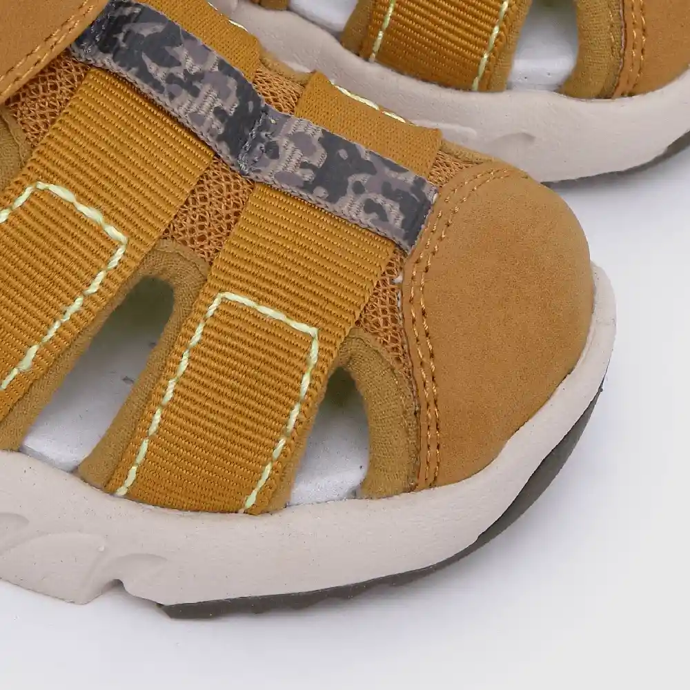 Sandalias Straps Chunky De Niño Amarillo Talla 21