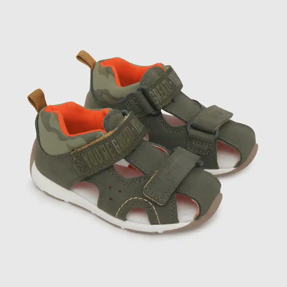 Sandalias 2 Velcros De Niño Verde Talla 19
