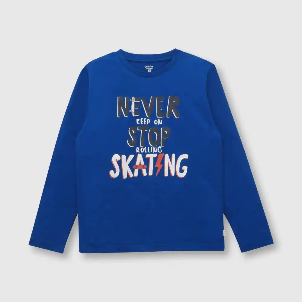 Polera Skating Para Niño Azul Talla 10a