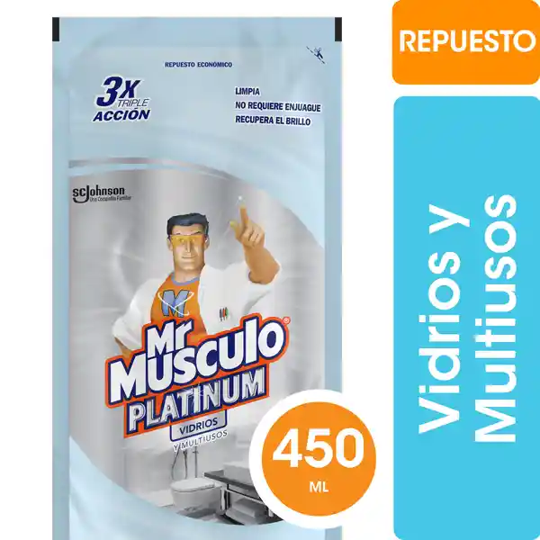 Limpia Vidrios Multiuso Mr. Músculo Doypack Recarga 450 cc