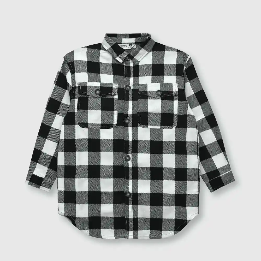 Blusa Cuadros De Niña Negra Talla 2 Años