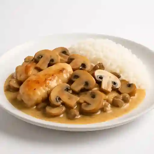 Pollo con Champiñon con Arroz