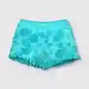 Short Estampado De Punto De Niña Turquesa Talla 12a