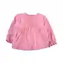 Polera Manga Larga Bebé Niña Color Rosado T. 4 A Pillin