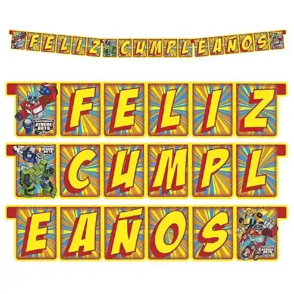 Guirnalda Feliz Cumpleaños Rescue Bots