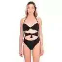 Trikini Con Doble Nudo Color Negro Talla L Samia