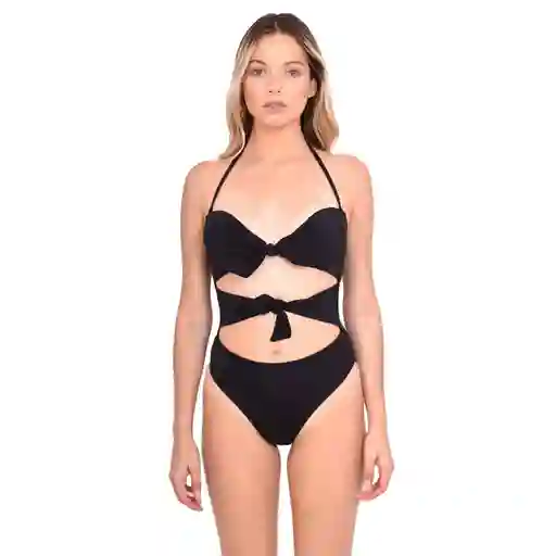 Trikini Con Doble Nudo Color Negro Talla L Samia