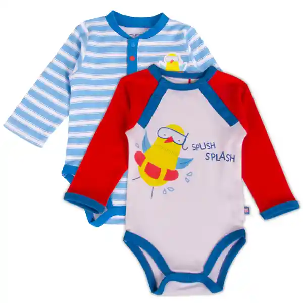 Set 2 pzas Body Bebe Niño Multicolor Pillin 3 M