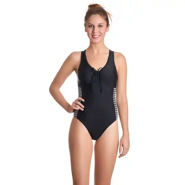 Traje de Baño Deportivo Busto Grande Negro Talla XXL Samia