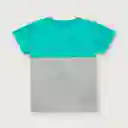 Polera Esencial Manga Corta de Niño Verde Esmeralda T.6M Opaline