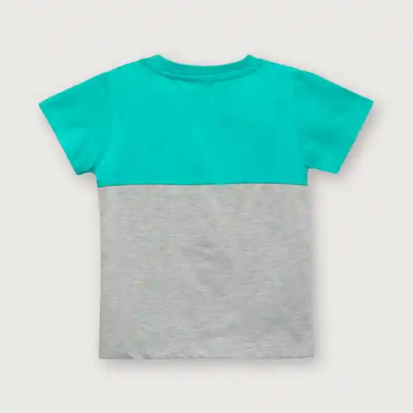 Polera Esencial Manga Corta de Niño Verde Esmeralda T.6M Opaline