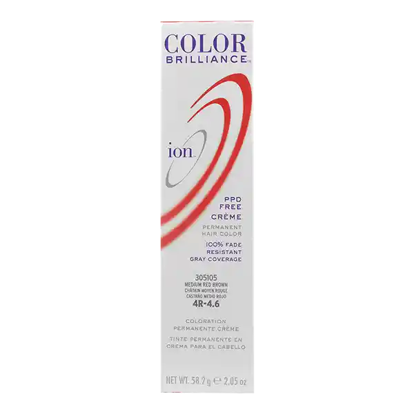 Ion Tinte Permanente en Crema 4R Castaño Medio Rojo
