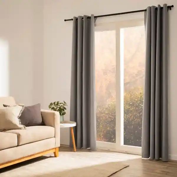 Cortina Blackout Color Ojetillos Blanco 140 x 240 cm Casaideas