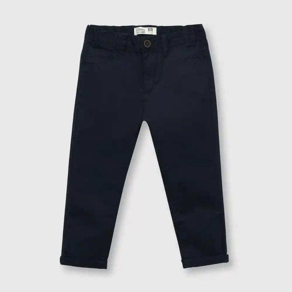 Pantalón Clásico De Bebé Niño Azul Talla 36m