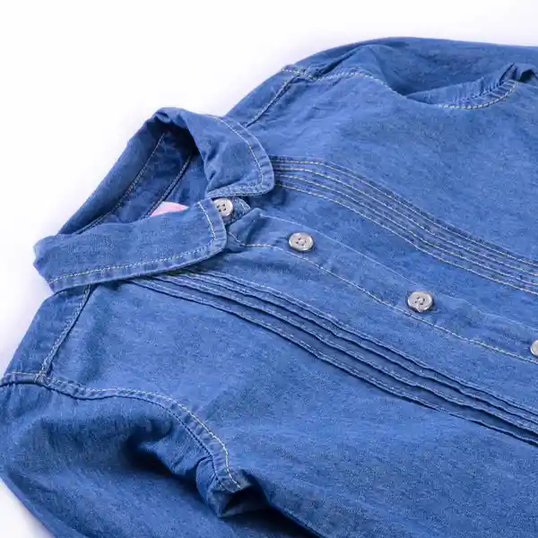 Blusa Mezclilla Manga Larga Niña Denim Talla 10 A Pillin