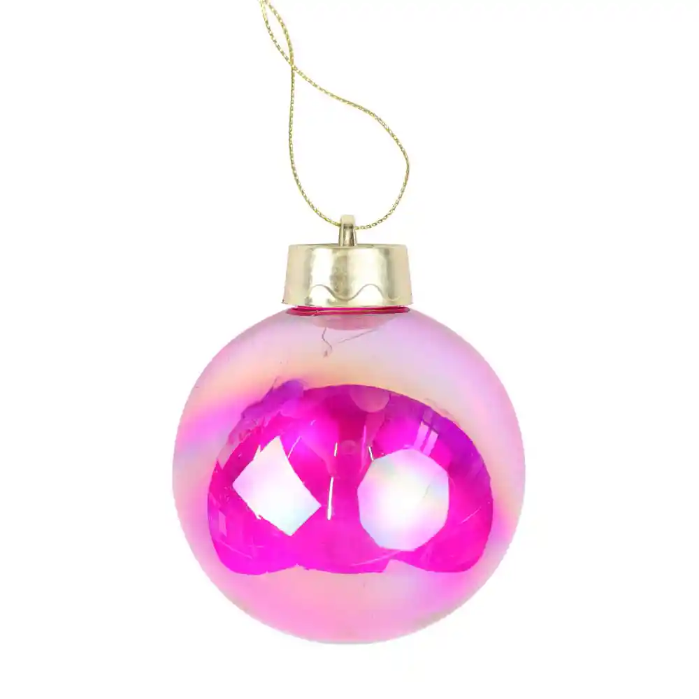 Esfera Krea Iridiscente S Pink Merry Navidad