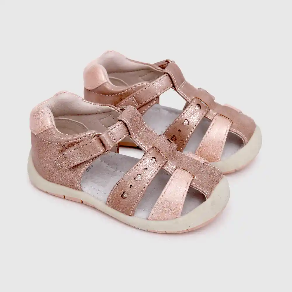 Sandalias Con Velcro Rosado Talla 19