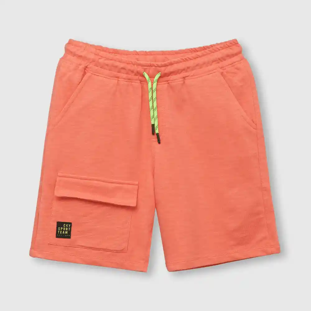 Bermuda De Punto Niño Naranjo Talla 6a
