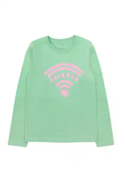 Polera Kids Day to Day 736 Niña Verde Talla 4 Años Ficcus