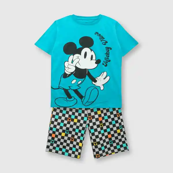 Pijama Algodón Mickey de Niño Menta Talla 3A Colloky