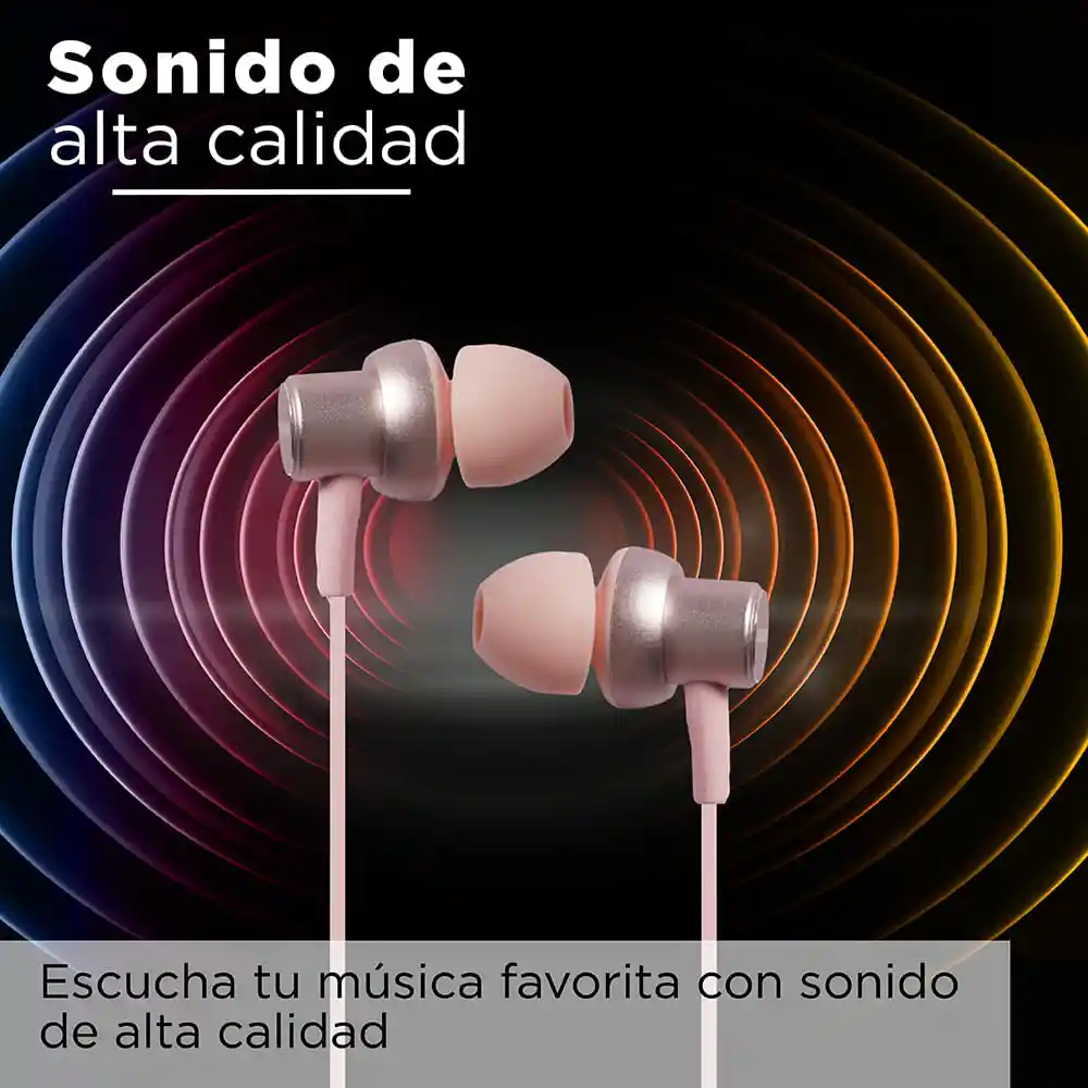 Miniso Audífonos Metalicos Stereo R3 Rosa