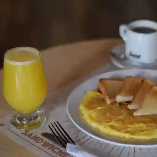 Desayuno Omelette Cafe y Jugo Natural