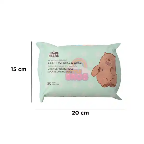 Pack Toallas Húmedas we Bare Bears Collection 4.0 20 Miniso