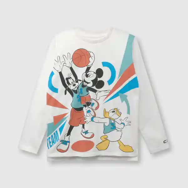 Polera Mickey de Niño Beige Talla 12A Colloky