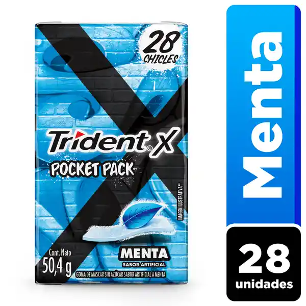 Trident Chicle Sin Azúcar Sabor Menta