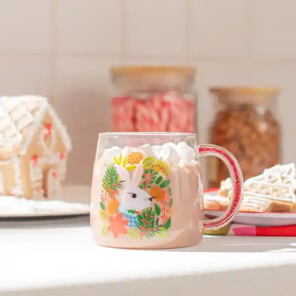 Tazón de Vidrio Con Diseño y Glitter 500 mL Casaideas