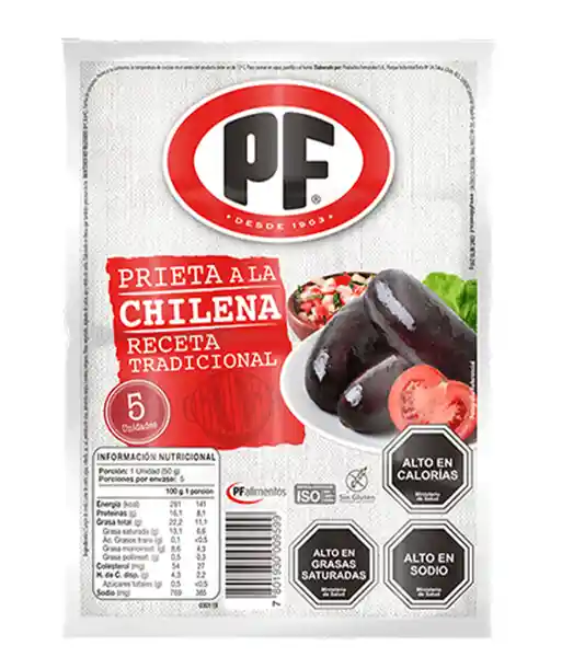 PF salchicha prieta chilena