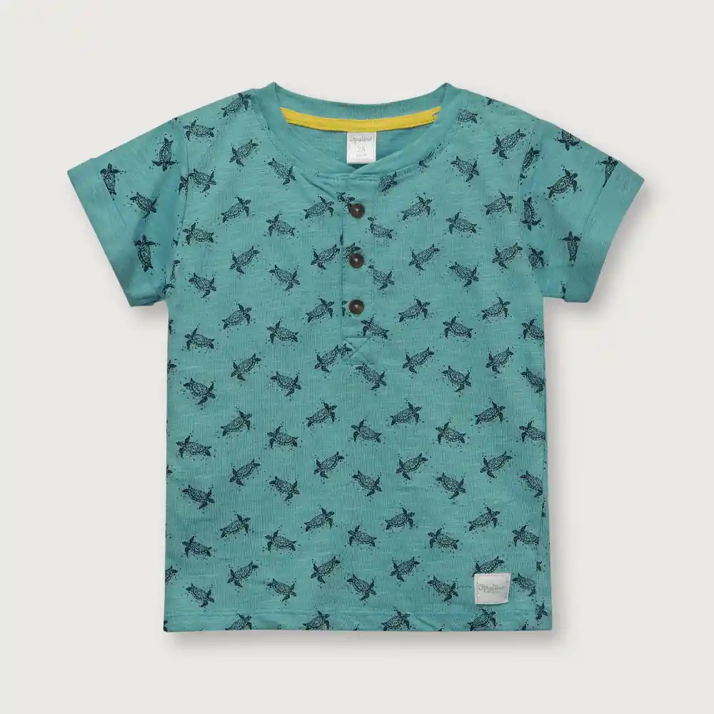 Polera Full Print De Niño Aqua Talla 12m