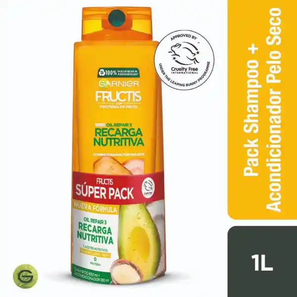 Fructis Pack Shampoo + Acondicionador Oíl Repair Recarga Nutritiva